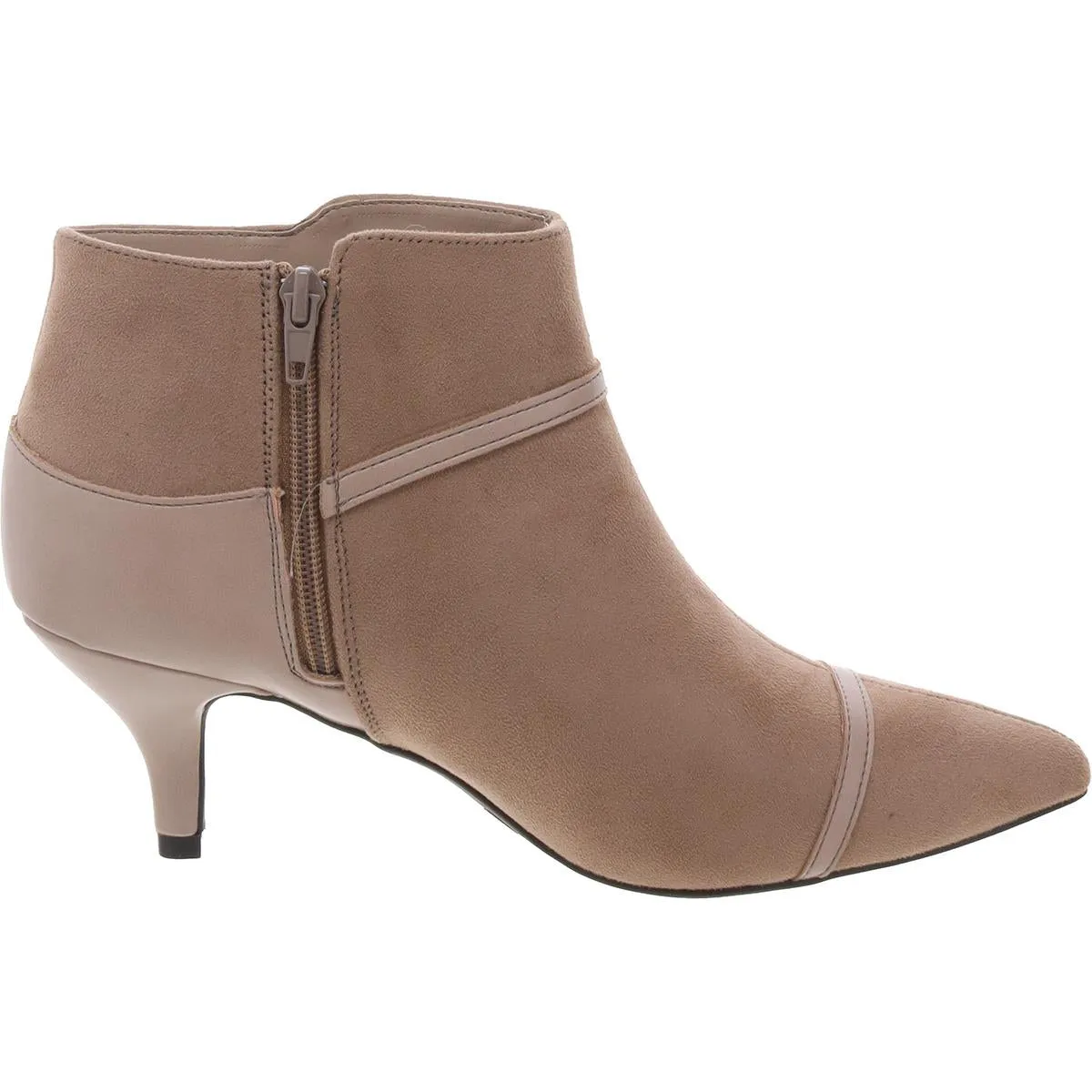 Ebmrie Womens Faux Suede Zipper Booties