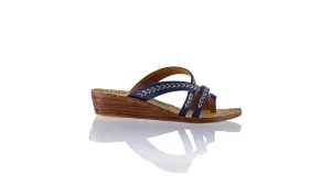 Edo No Strap 35mm Wedges - Navy&Gold