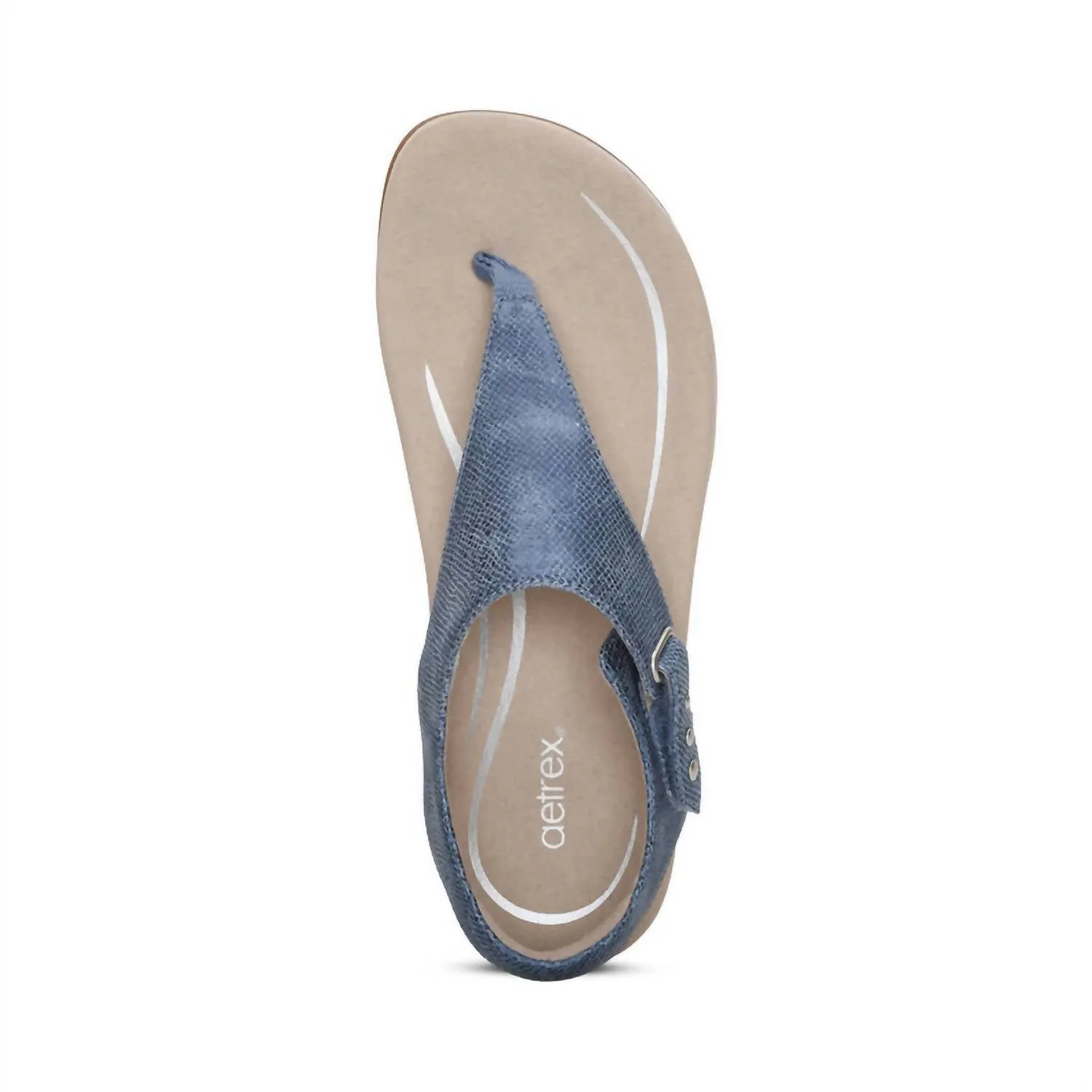 Ellie Adjustable Quarter Strap Sandal In Blue