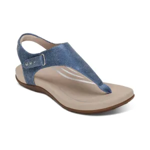 Ellie Adjustable Quarter Strap Sandal In Blue