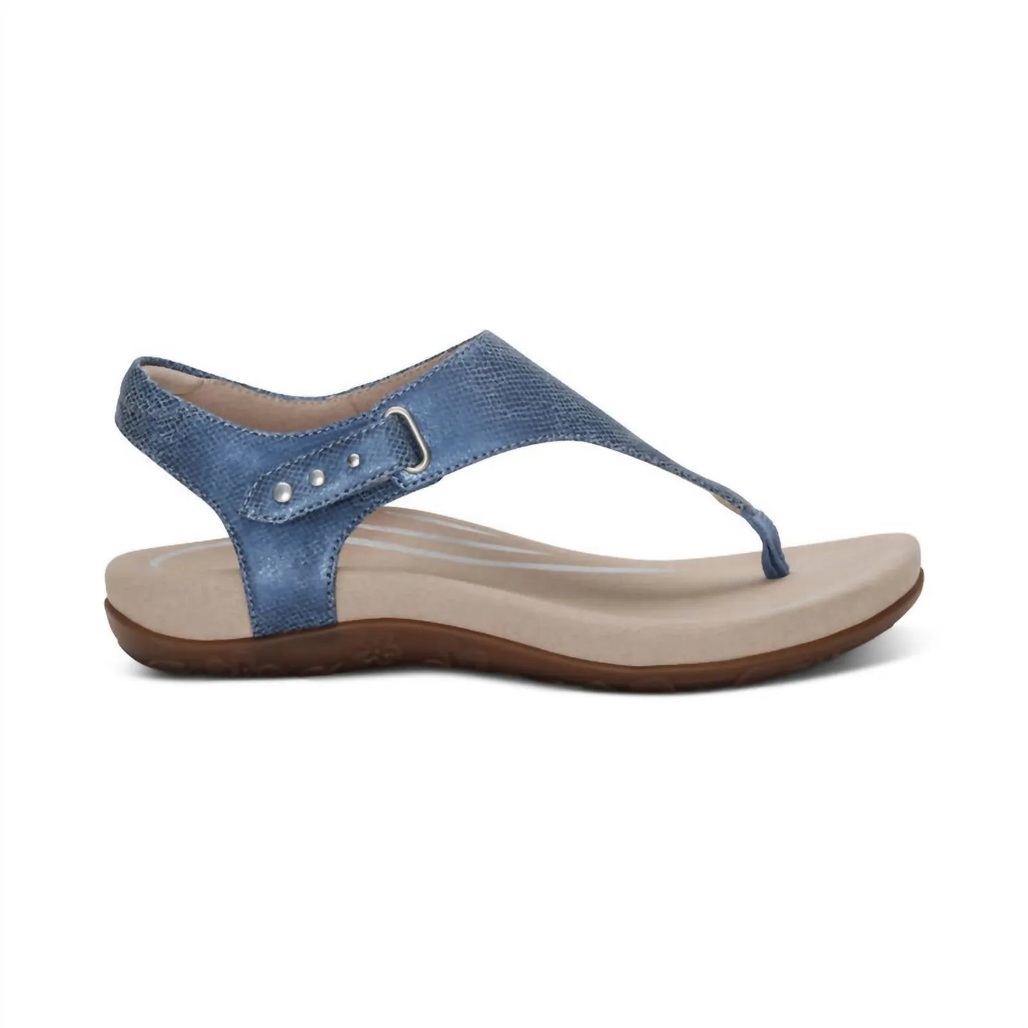 Ellie Adjustable Quarter Strap Sandal In Blue