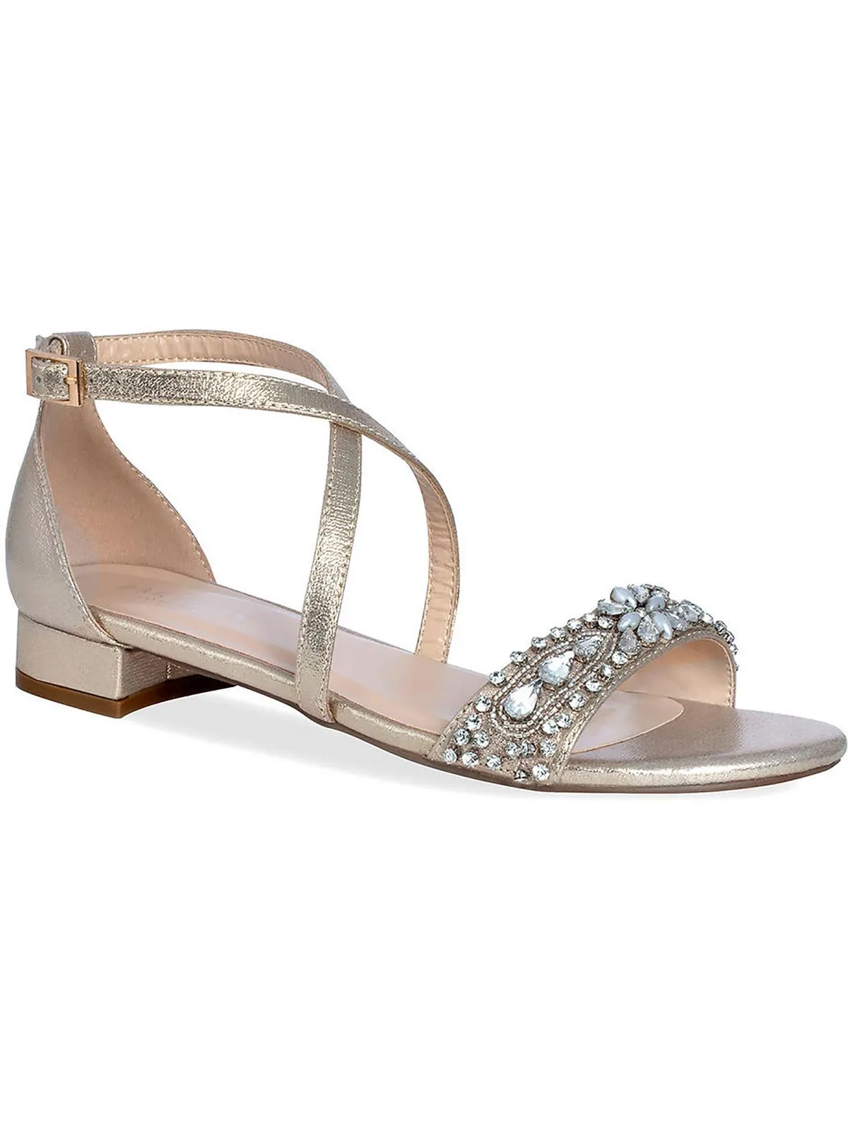 Elyse Womens Open Toe Ankle Strap Heels