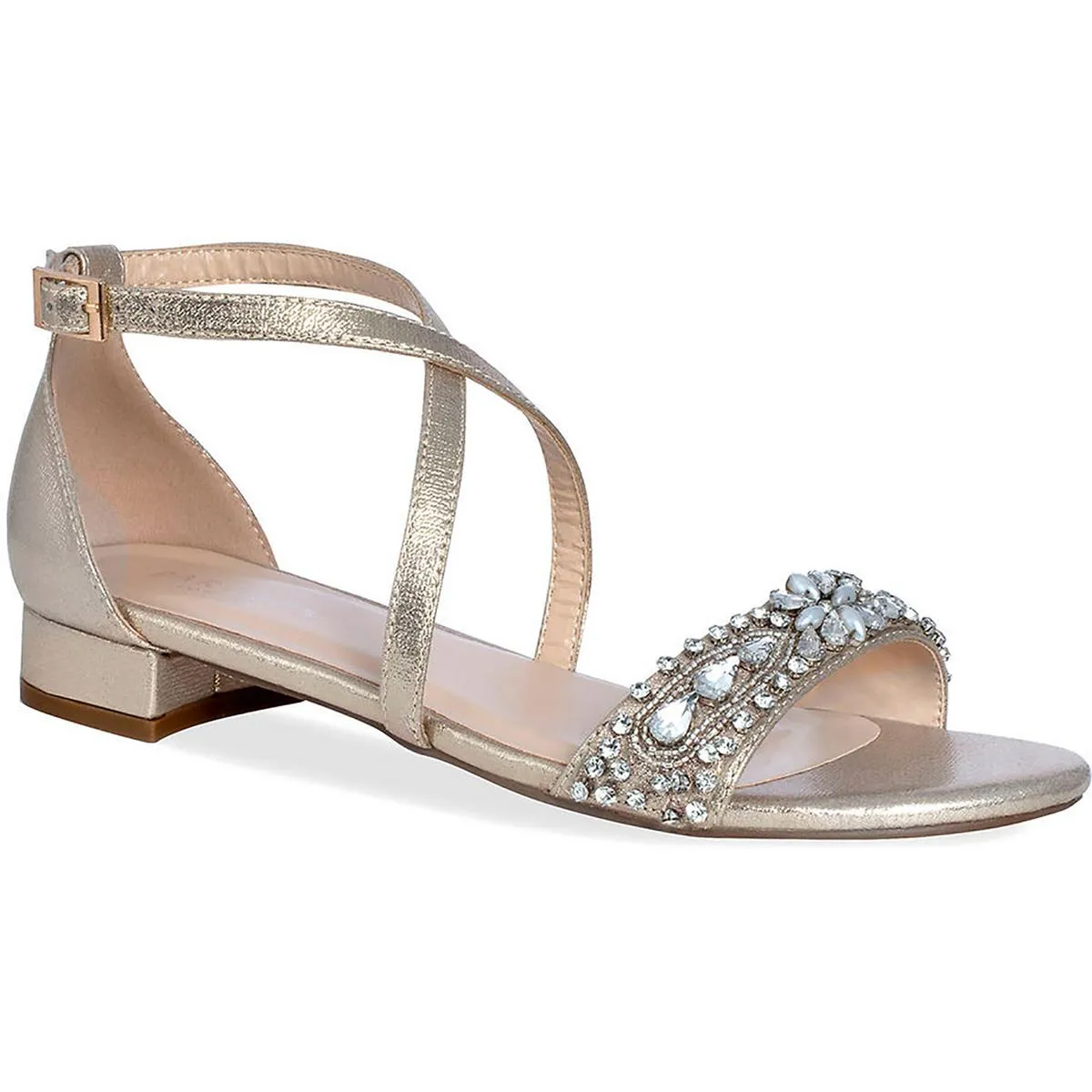 Elyse Womens Open Toe Ankle Strap Heels
