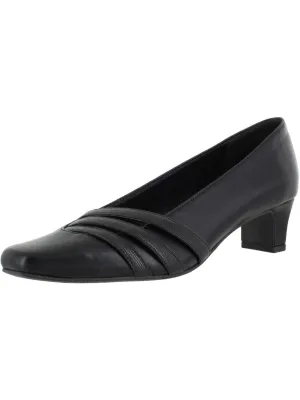 Entice Womens Faux Leather Block Heel Dress Heels
