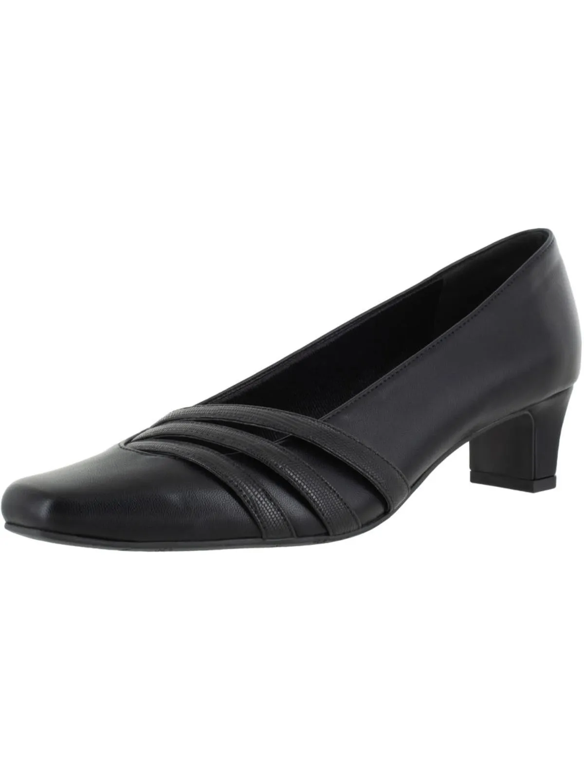 Entice Womens Faux Leather Block Heel Dress Heels