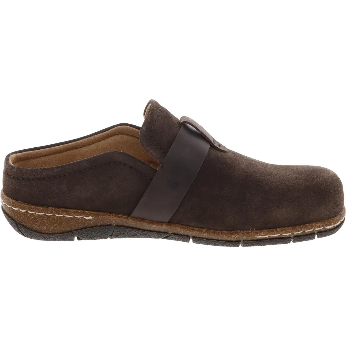 Eras  Womens Padded Insole Faux Suede Clogs