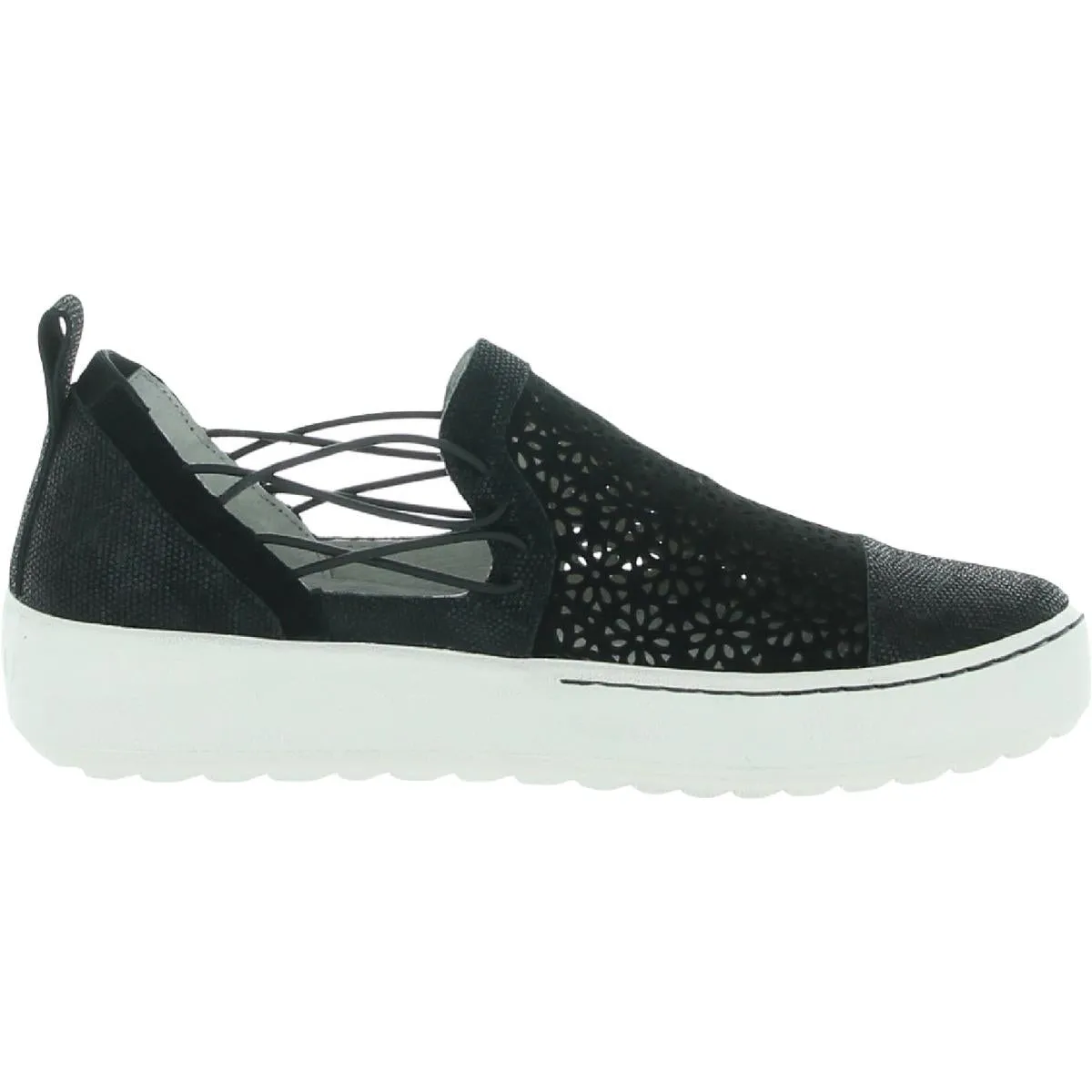 Erin Womens Suede Perforated Slip-On Sneakers
