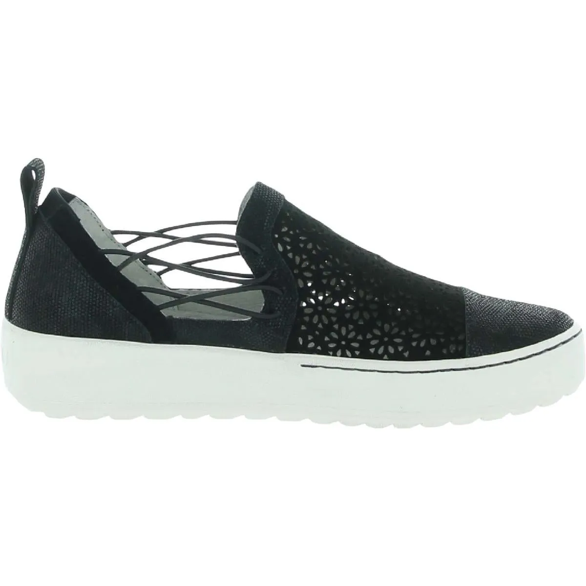 Erin Womens Suede Perforated Slip-On Sneakers