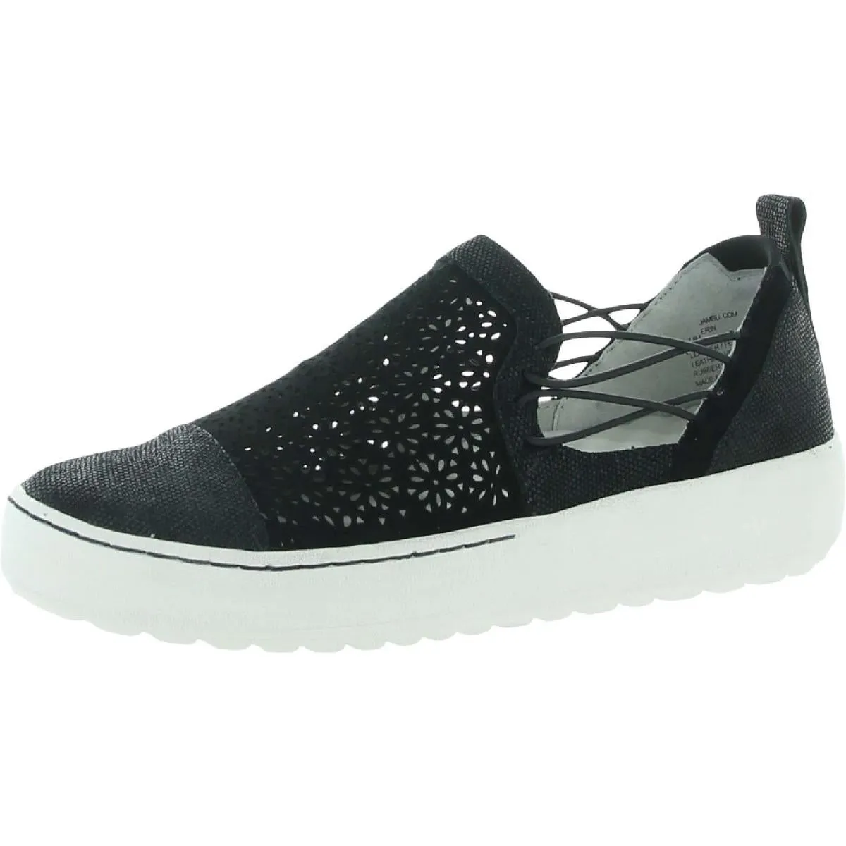 Erin Womens Suede Perforated Slip-On Sneakers