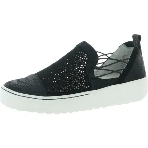 Erin Womens Suede Perforated Slip-On Sneakers