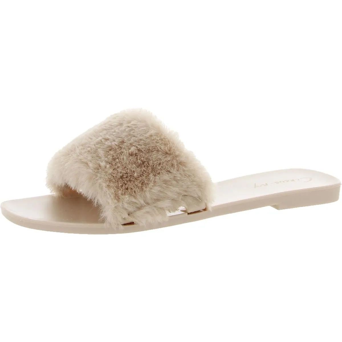 Everette Womens Cozy Faux Fur Jelly Sandals