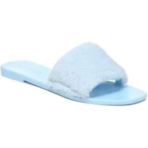 Everette Womens Cozy Faux Fur Jelly Sandals