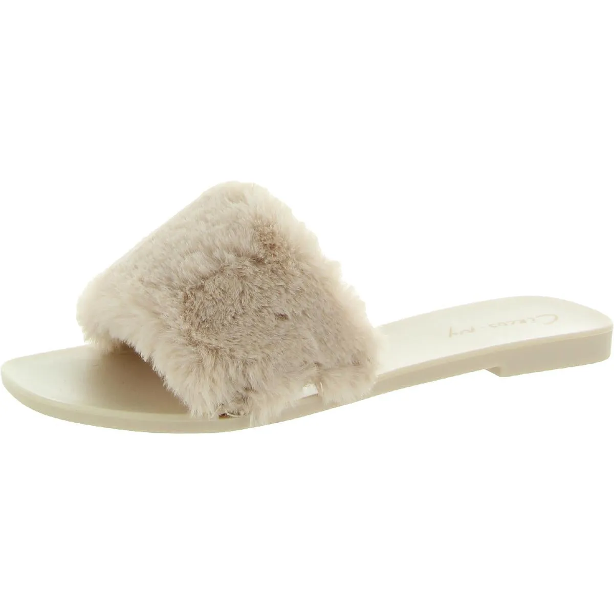 Everette Womens Cozy Faux Fur Jelly Sandals