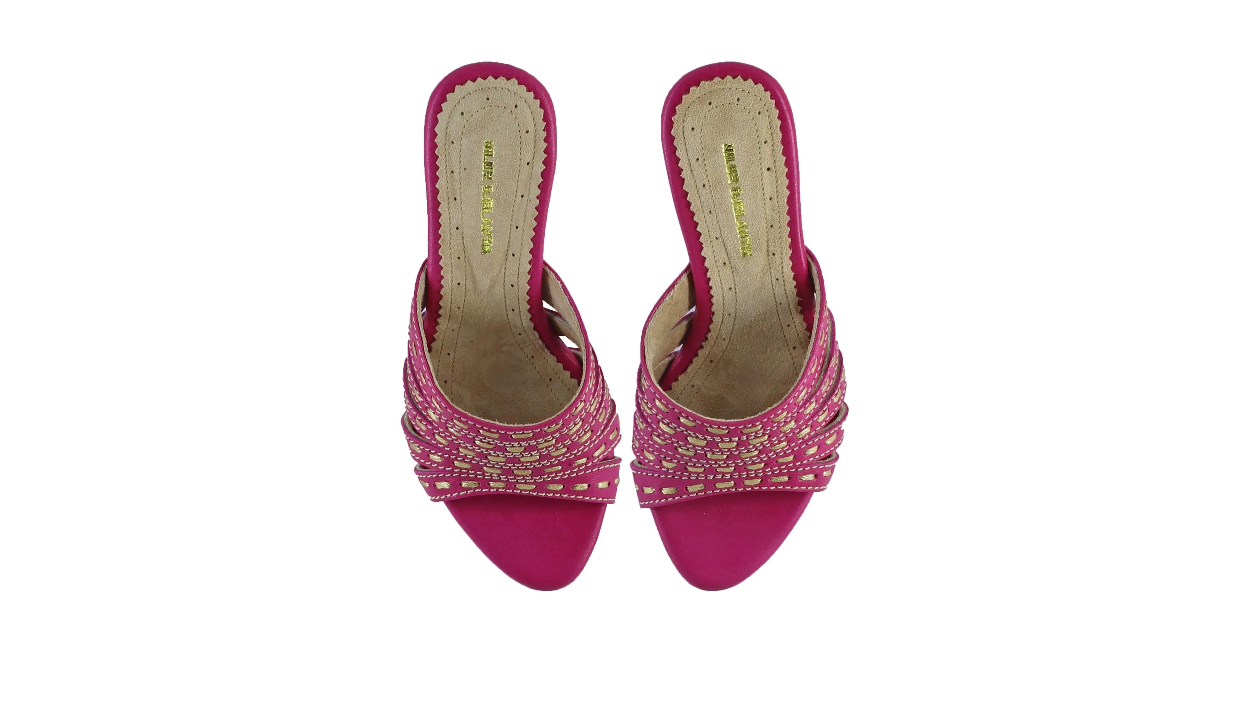Evita 80mm Wedges - Fuschia & Gold