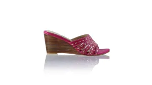 Evita 80mm Wedges - Fuschia & Gold