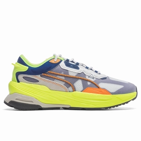 Extent Nitro Advanced - White/Sailing Blue Puma shoes with suede and modern shape