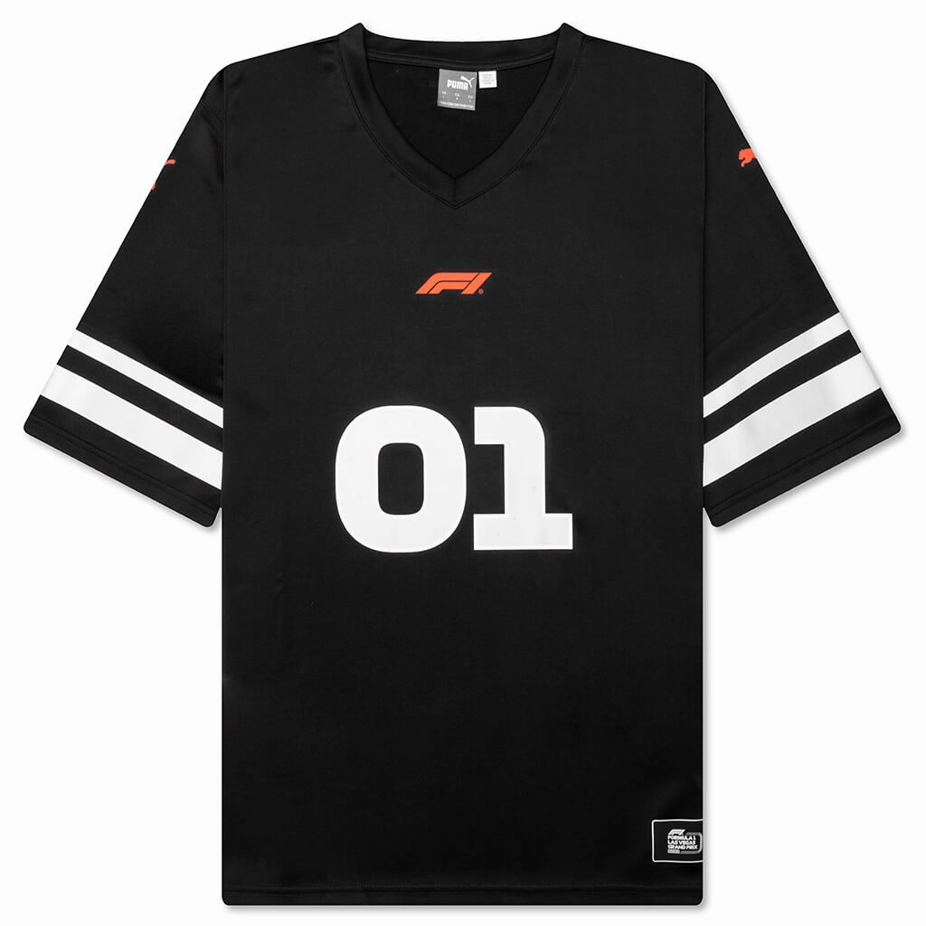 F1 Vegas American Football Jersey - Black Puma sneakers for casual streetwear