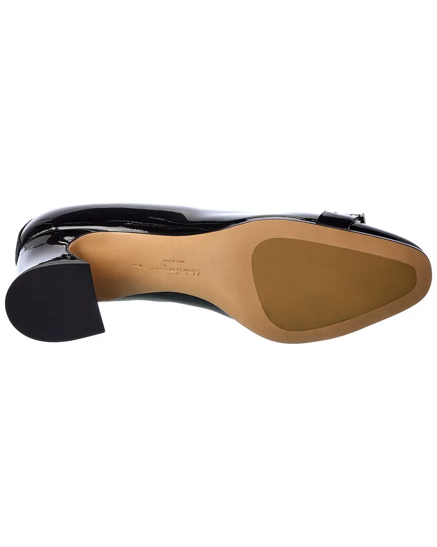 Ferragamo Rei Patent Pump, 65 C, Black