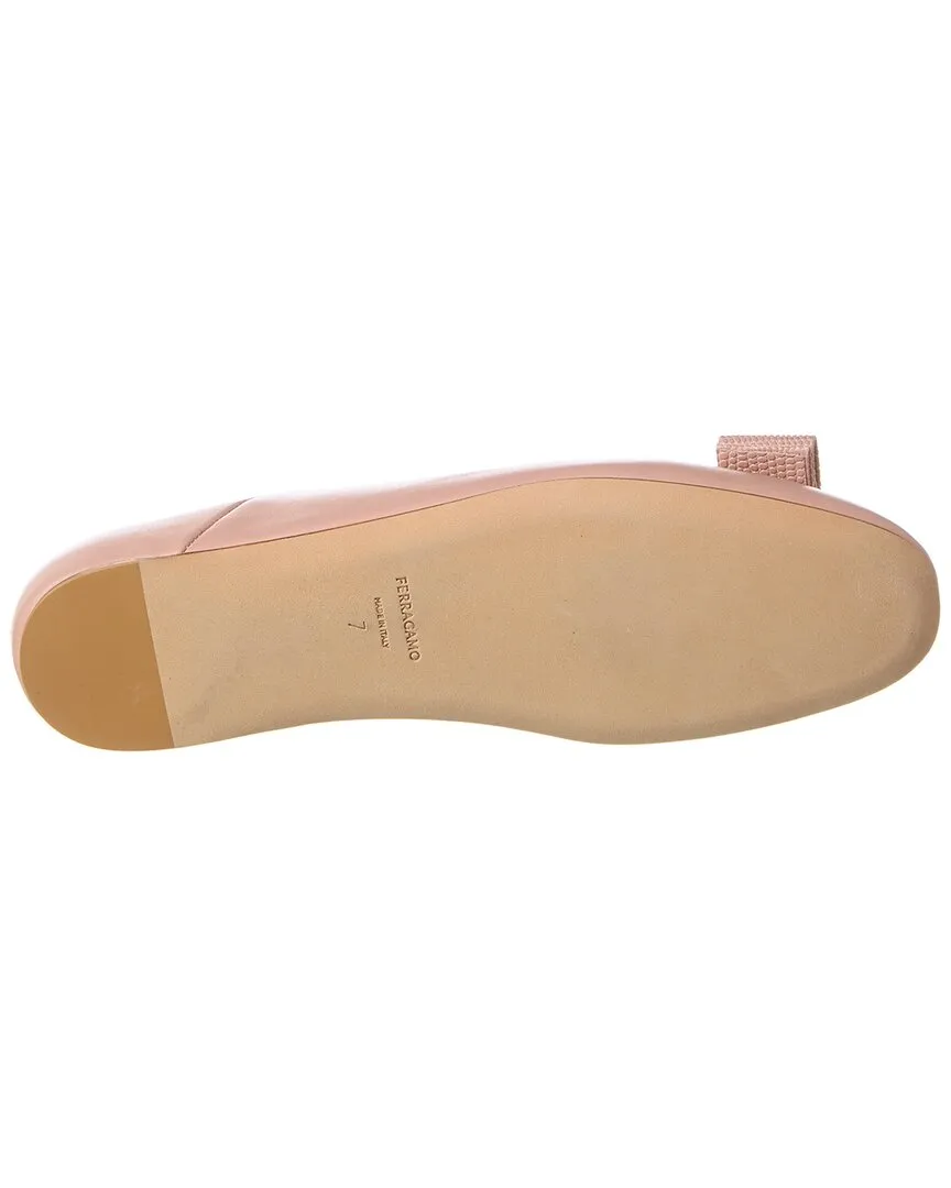 Ferragamo Vara Bow Leather Ballet Flat
