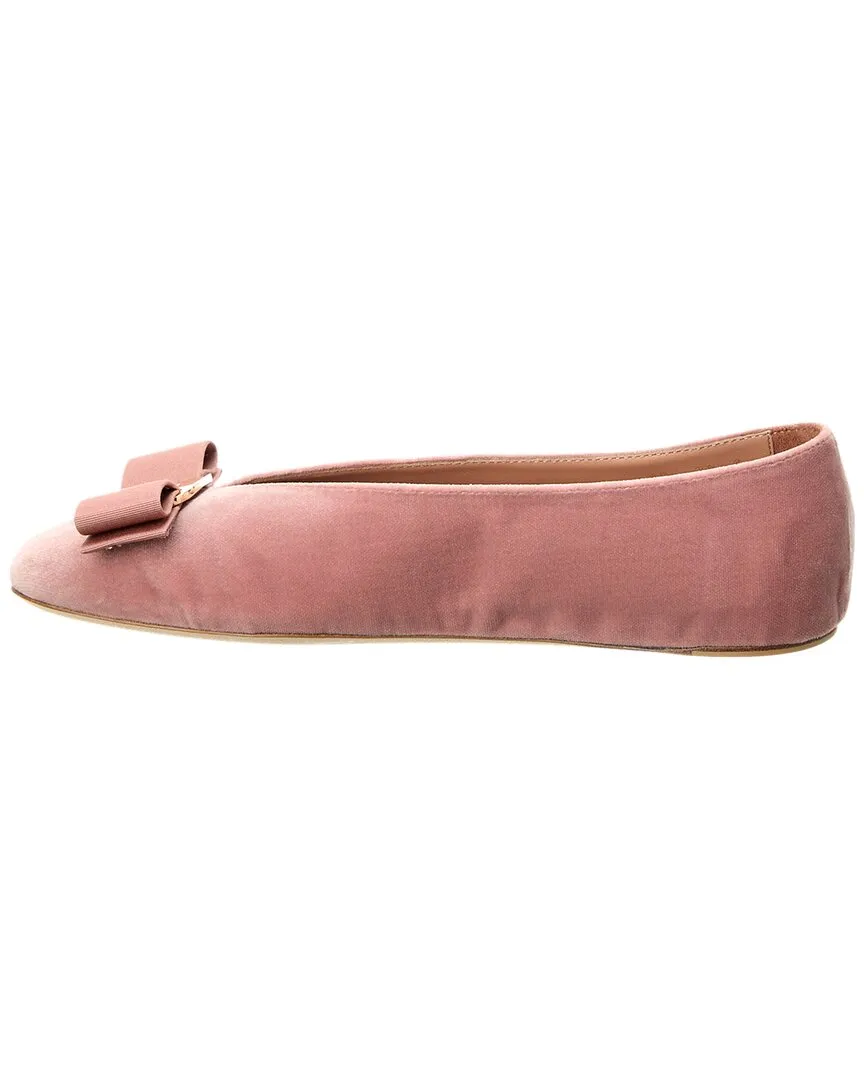 Ferragamo Vara Bow Velvet Flat