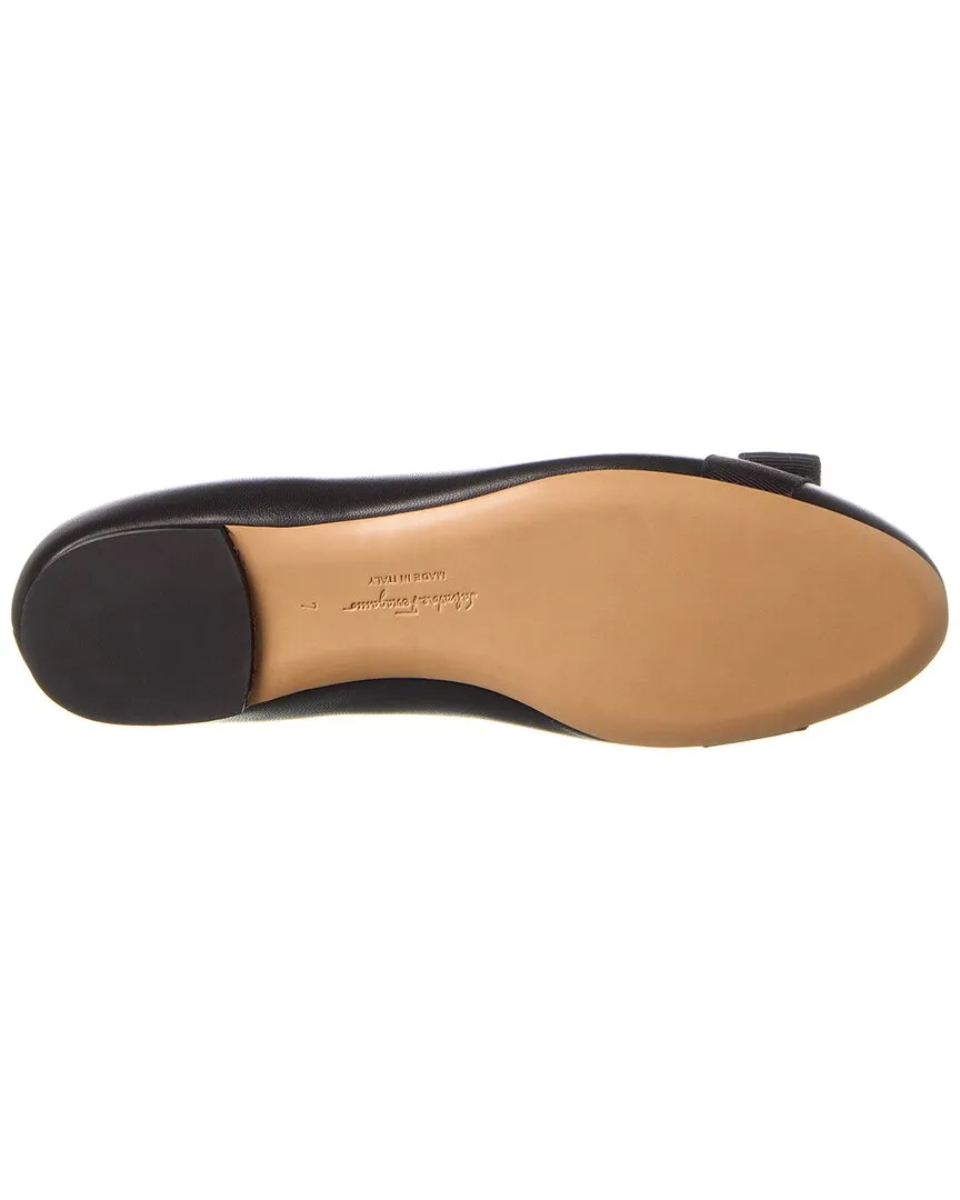 Ferragamo Varina Leather Ballet Flat