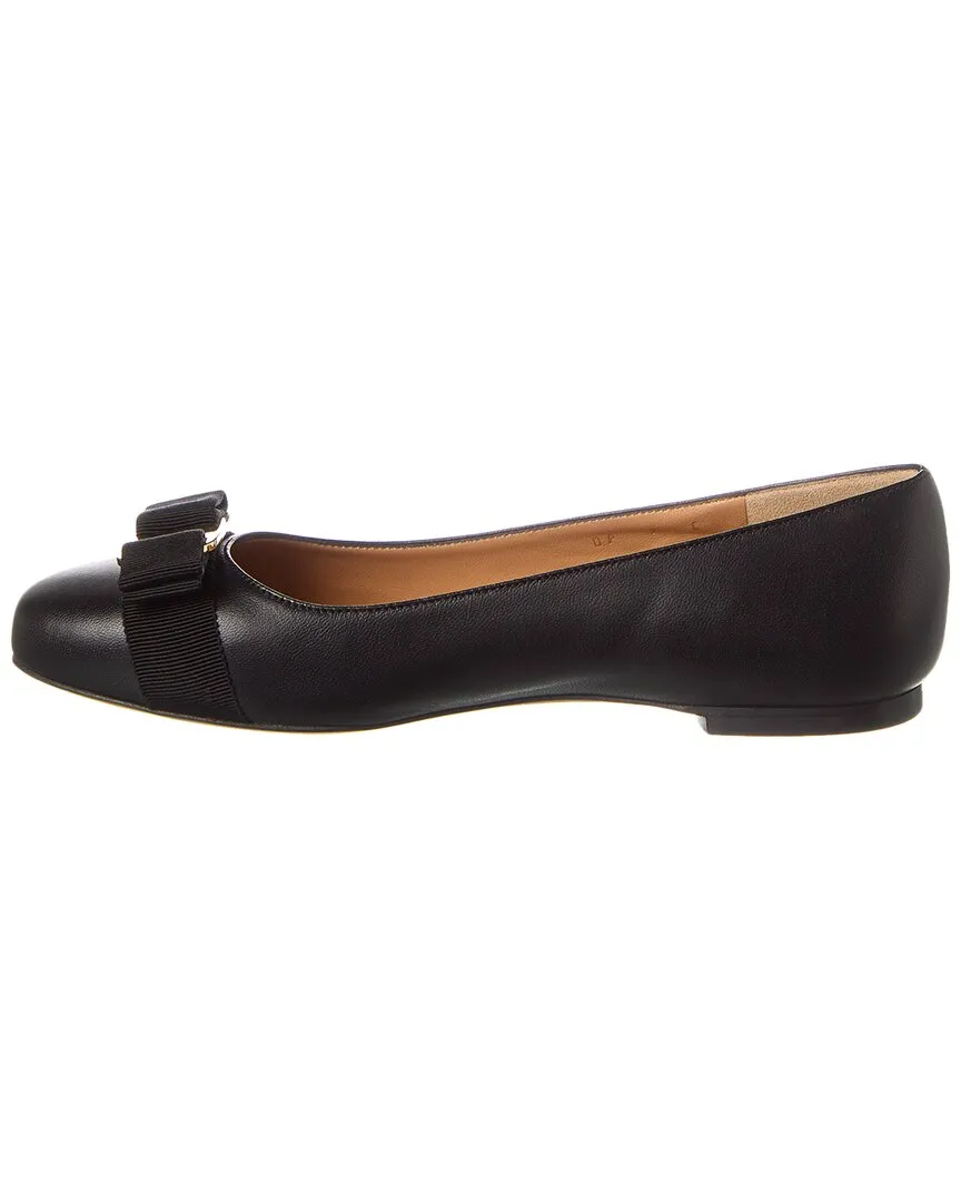 Ferragamo Varina Leather Ballet Flat