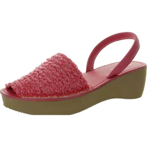 Fine Glass Weave Womens Woven Wedge Slingback Sandals