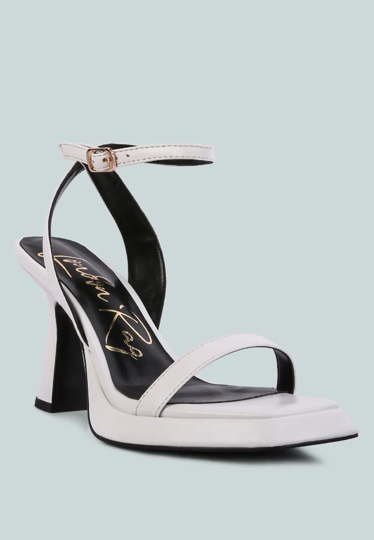 five star ankle strap kitten heel sandals