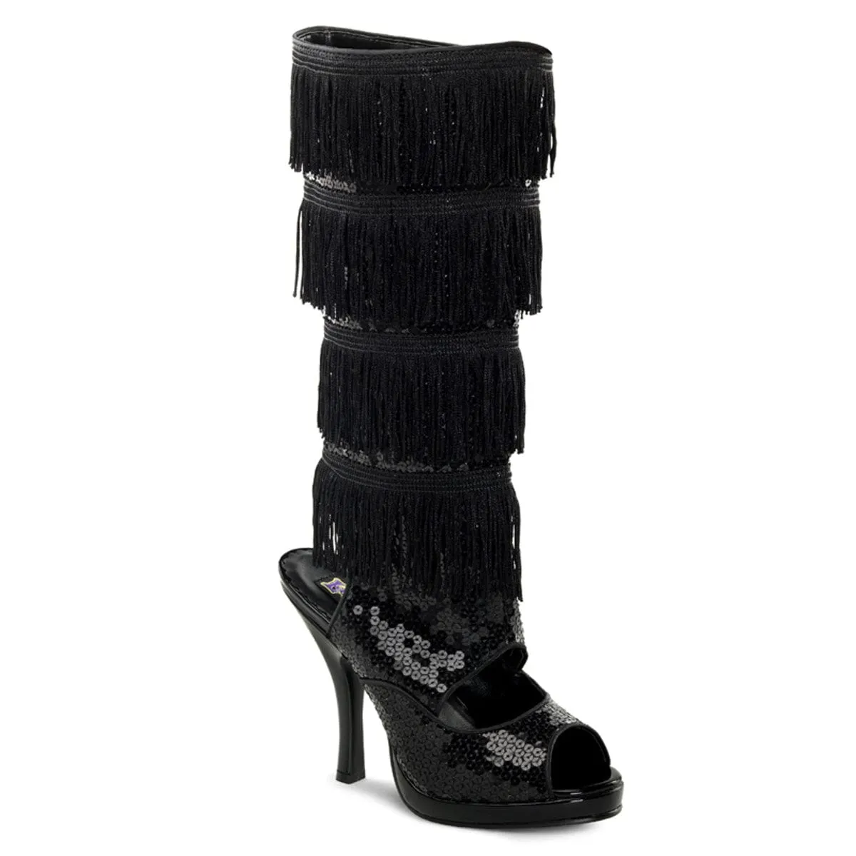 FLAPPER-168 Black Sequins