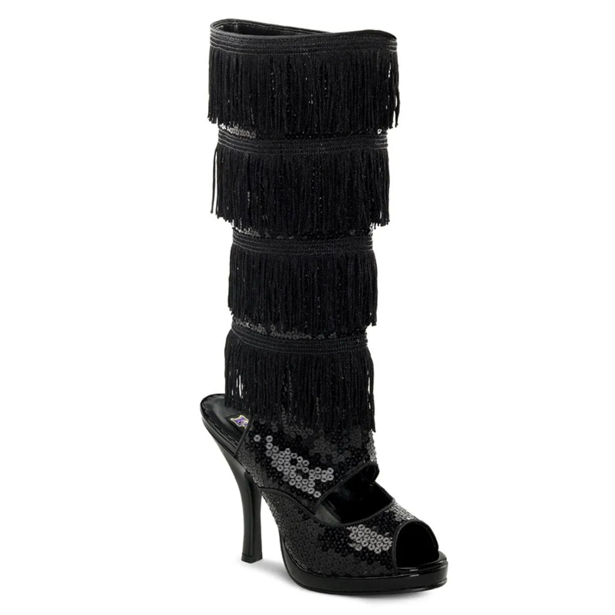 FLAPPER-168 Black Sequins