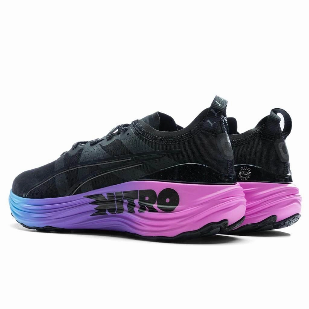 Foreverrun Nitro Sunset - Black/Luminous Blue/Electric Orchid Puma Everyday Style Shoes