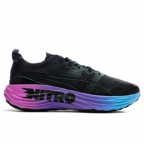 Foreverrun Nitro Sunset - Black/Luminous Blue/Electric Orchid Puma sneakers for casual streetwear