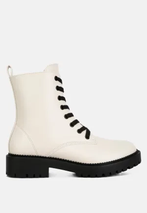 forter faux leather lace up boots