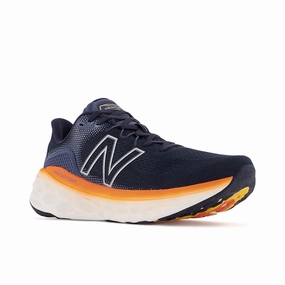 Fresh Foam More v3 - Eclipse with Vibrant Orange - Men's New Balance casual sneakers for everyday comfort