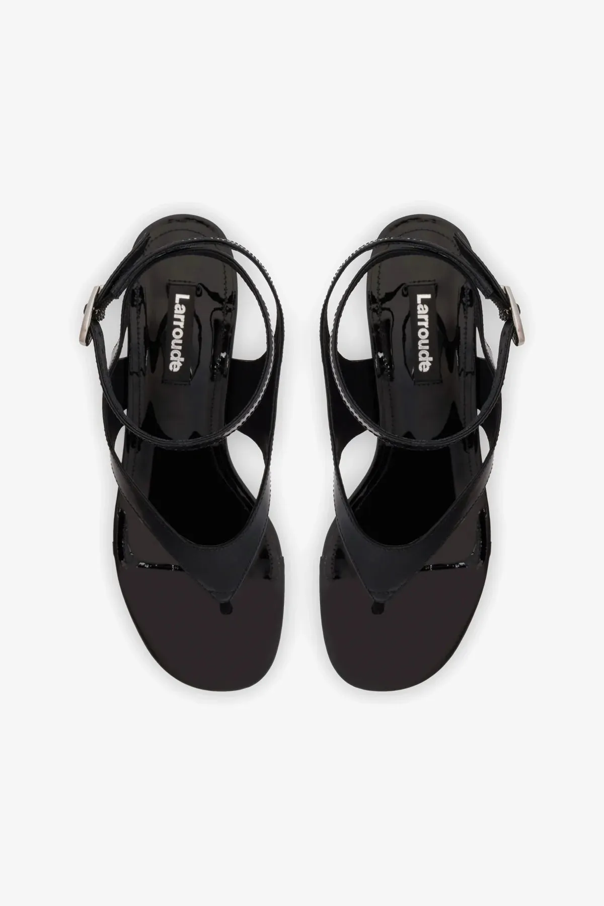Gaia Block Sandal In Black Leather