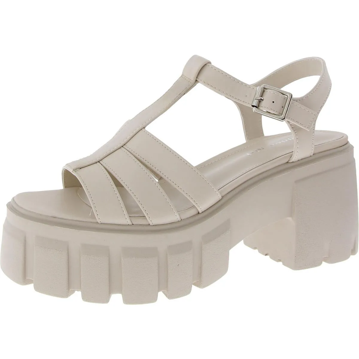 Gale Womens Faux Leather Open Toe Fisherman Sandals
