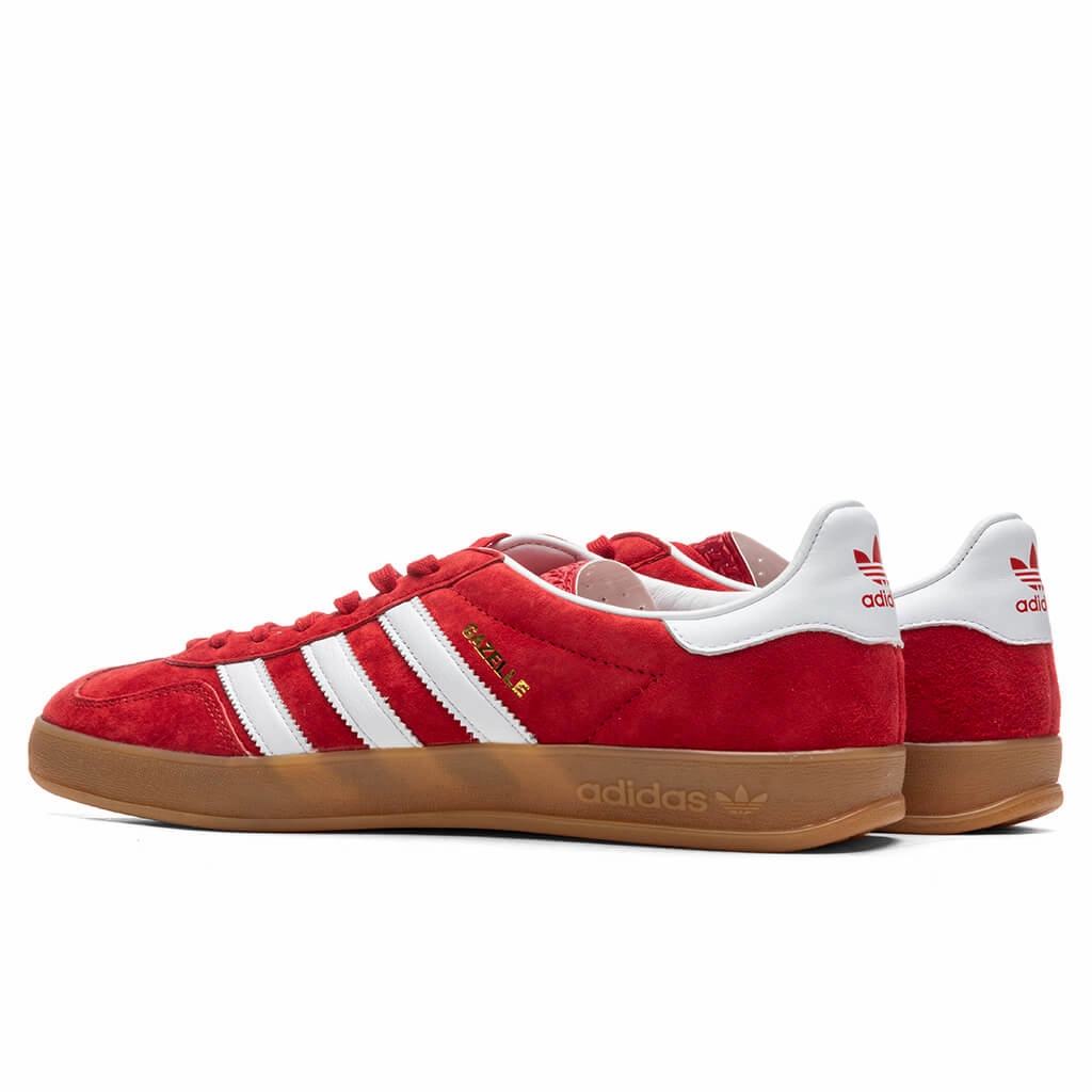 Gazelle Indoor - Scarlet/Cloud White Adidas Classic Street Sneakers