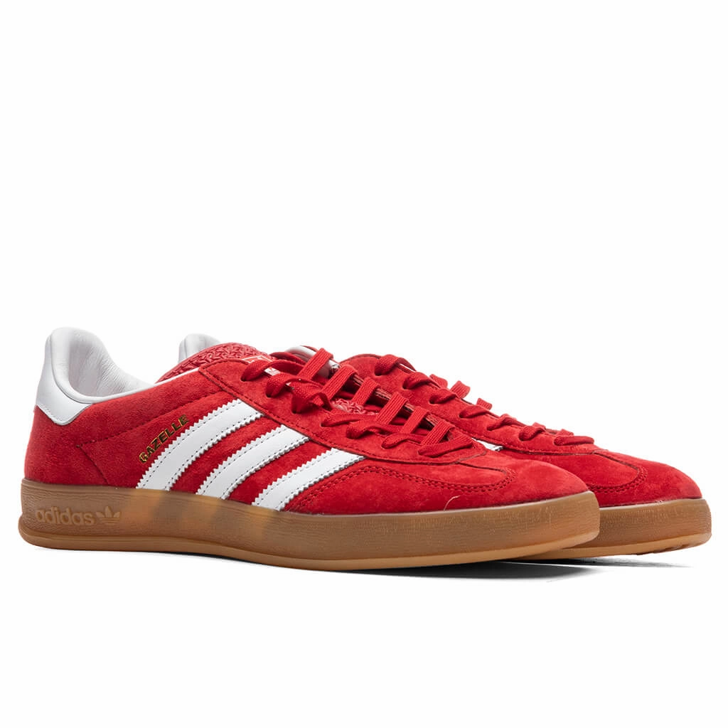 Gazelle Indoor - Scarlet/Cloud White Adidas Classic Street Sneakers