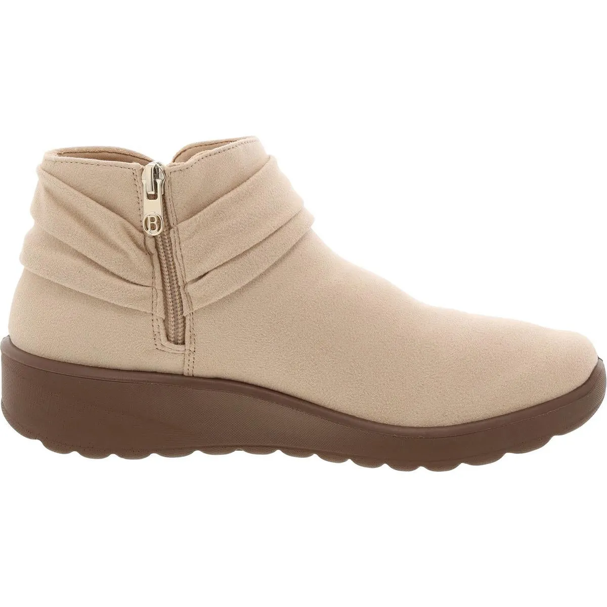Gemma Womens Faux Suede Zip Up Ankle Boots