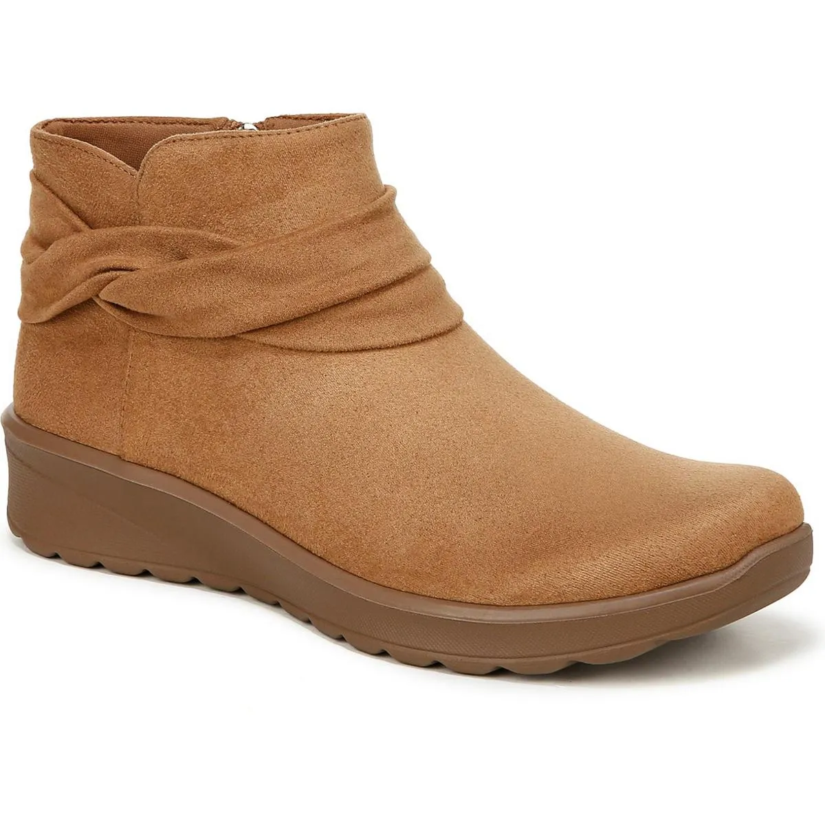 Gemma Womens Faux Suede Zip Up Ankle Boots