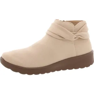 Gemma Womens Faux Suede Zip Up Ankle Boots