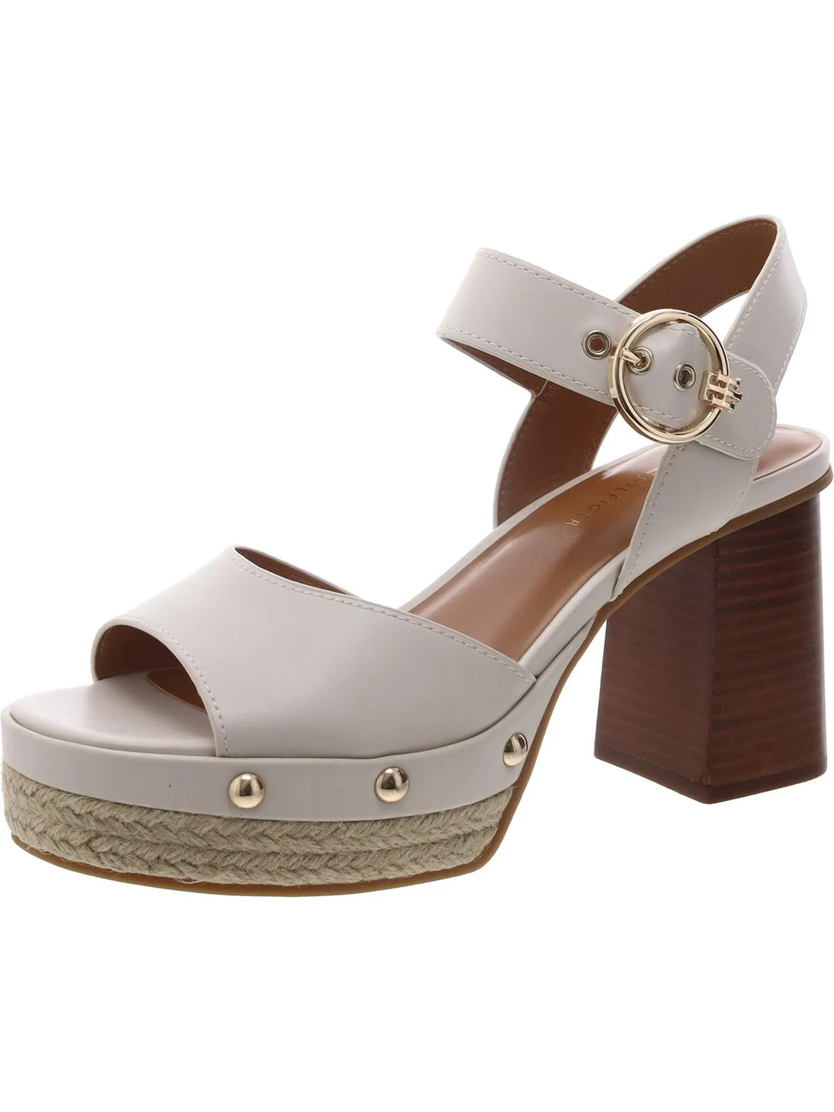 Genita Womens Faux Leather Block Heel Platform Sandals