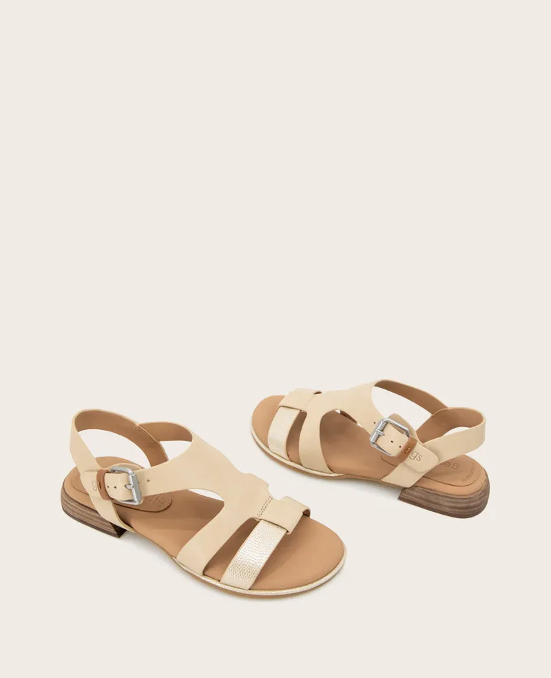 GENTLE SOULS - Haisley Leather Metallic Combo Sandal