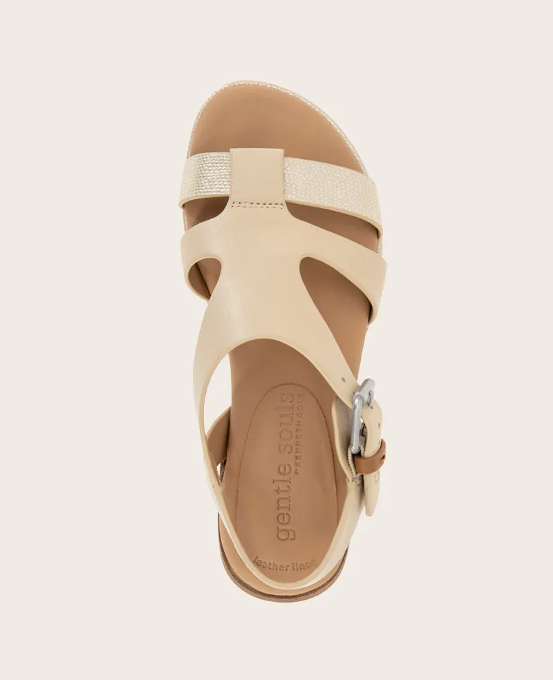 GENTLE SOULS - Haisley Leather Metallic Combo Sandal