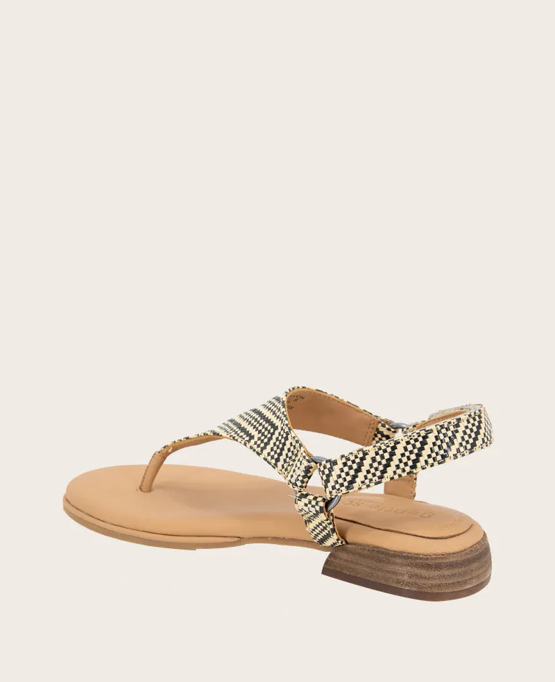 GENTLE SOULS - Holly Raffia Ankle Strap Thong