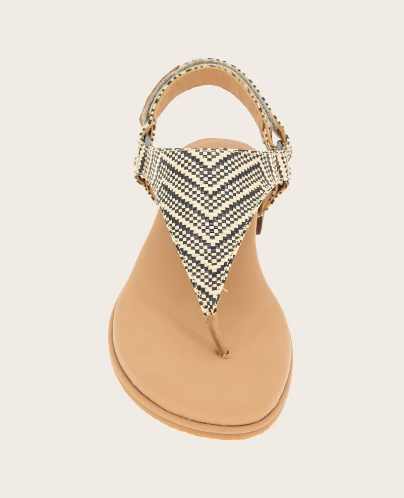 GENTLE SOULS - Holly Raffia Ankle Strap Thong