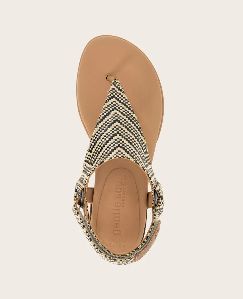 GENTLE SOULS - Holly Raffia Ankle Strap Thong