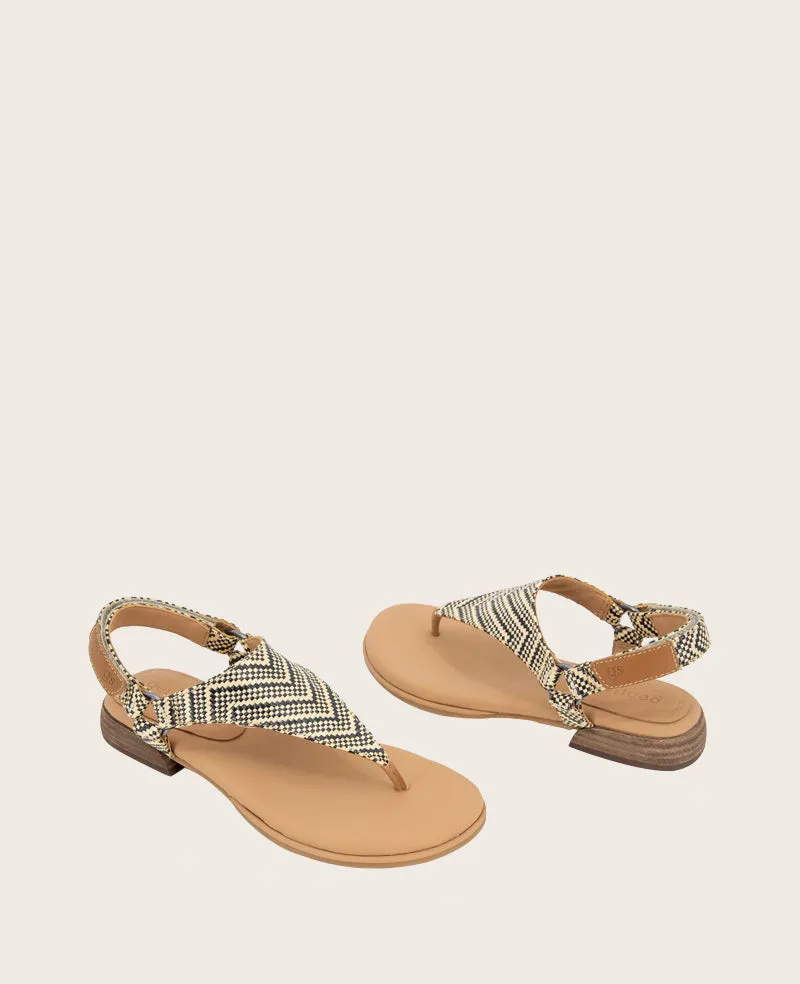 GENTLE SOULS - Holly Raffia Ankle Strap Thong