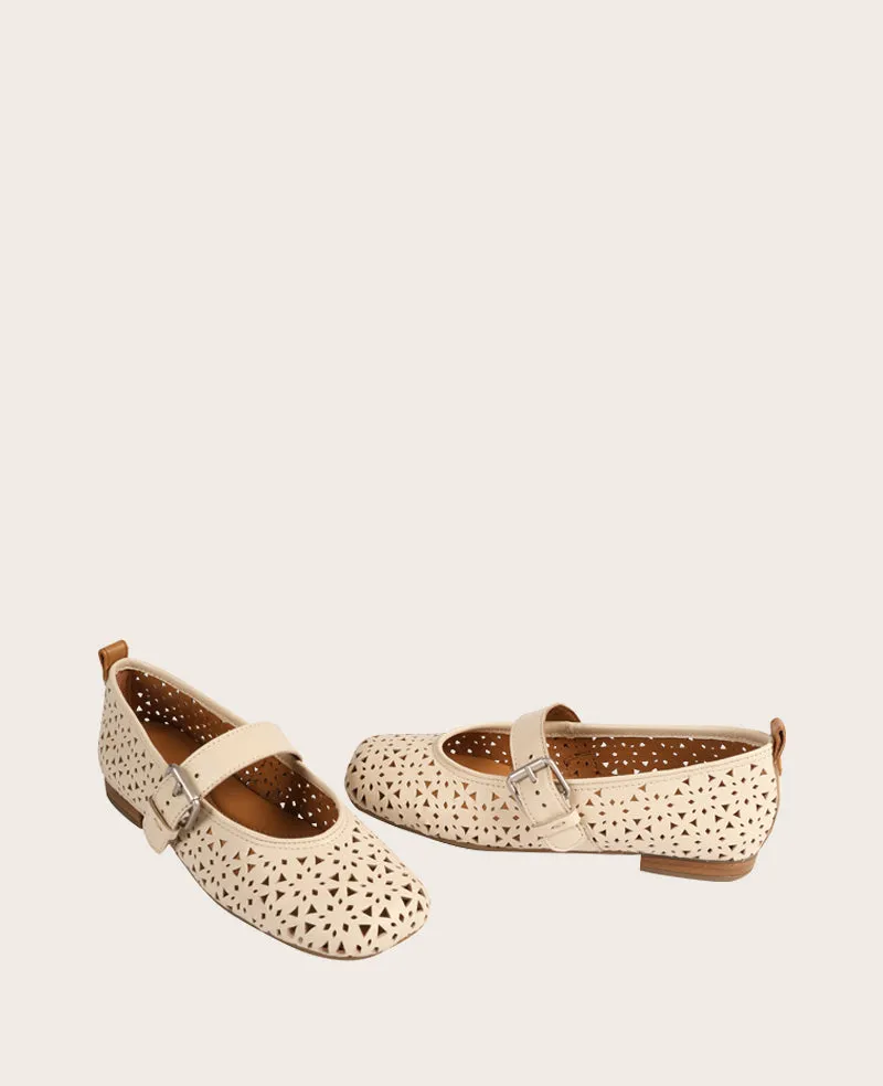 GENTLE SOULS - Karla Perforated Leather Mary Jane Flat