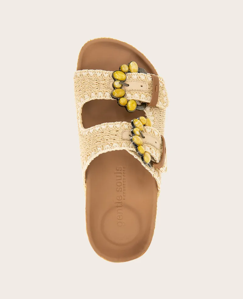 GENTLE SOULS - Kendall Raffia Wrap Buckle Wedge
